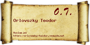 Orlovszky Teodor névjegykártya